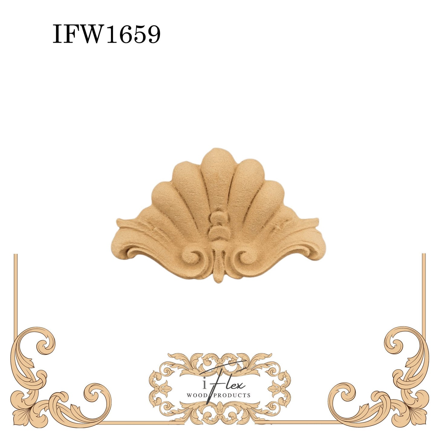 IFW 1659 iFlex Wood Products, bendable mouldings, flexible, wooden appliques, plume