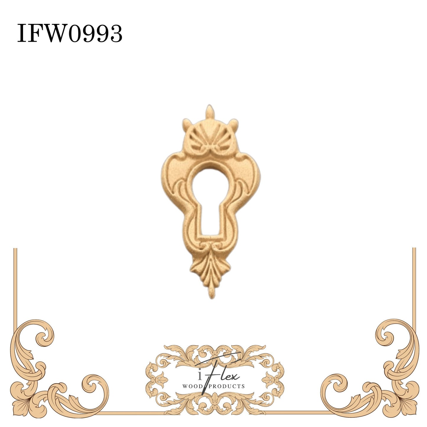 IFW 0993 iFlex Wood Products, bendable mouldings, flexible, wooden appliques, keyhole