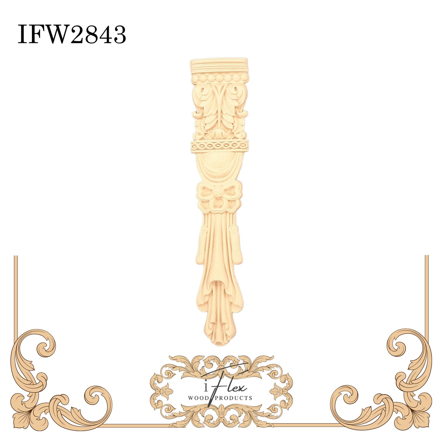 IFW 2843 iFlex Wood Products, bendable mouldings, flexible, wooden appliques, drop
