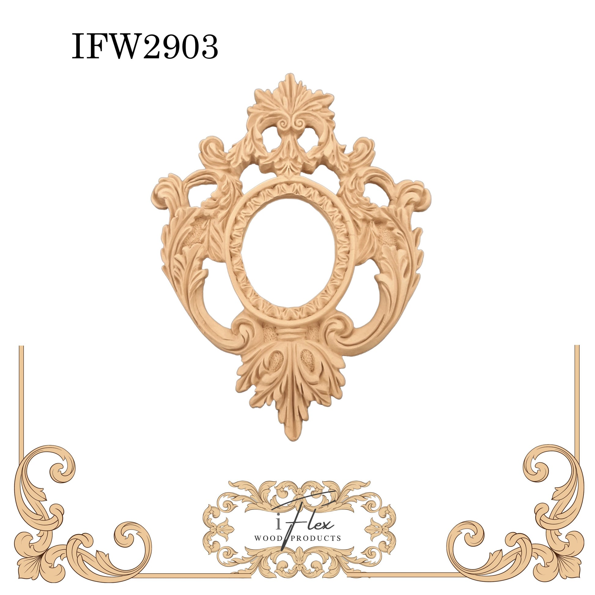 IFW 2903 iFlex Wood Products, bendable mouldings, flexible, wooden appliques, centerpiece