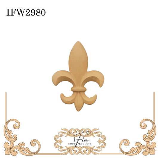 IFW 2980 iFlex Wood Products, bendable mouldings, flexible, wooden appliques, Fleur de lis, mardi gras