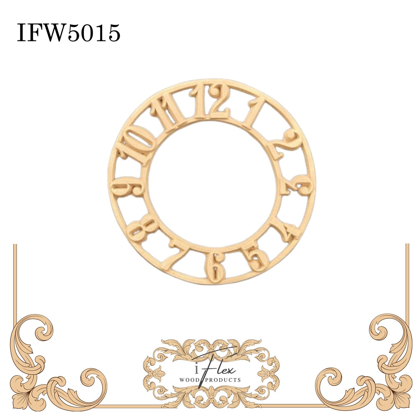 IFW 5015 iFlex Wood Products steampunk, clock Flexible Pliable Embellishment