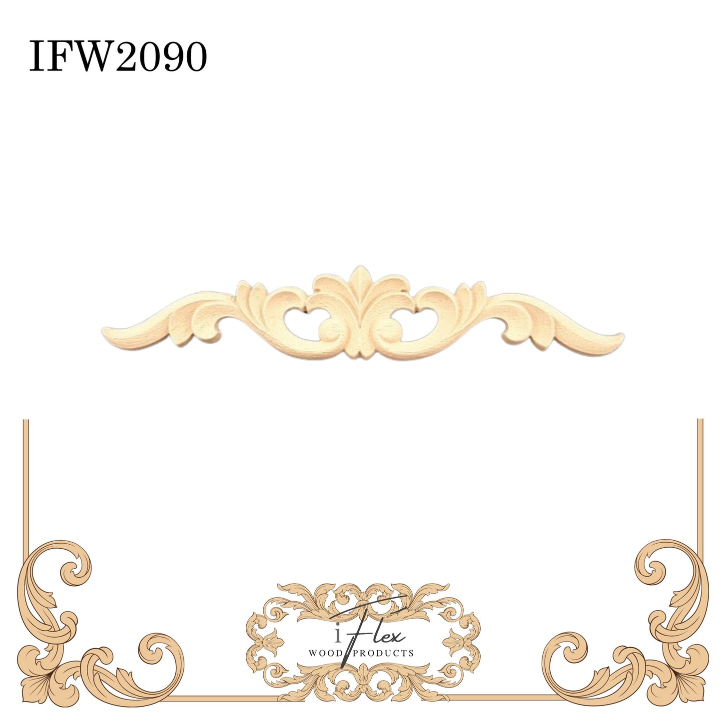 IFW 2090 iFlex Wood Products, bendable mouldings, flexible, wooden appliques, pediment