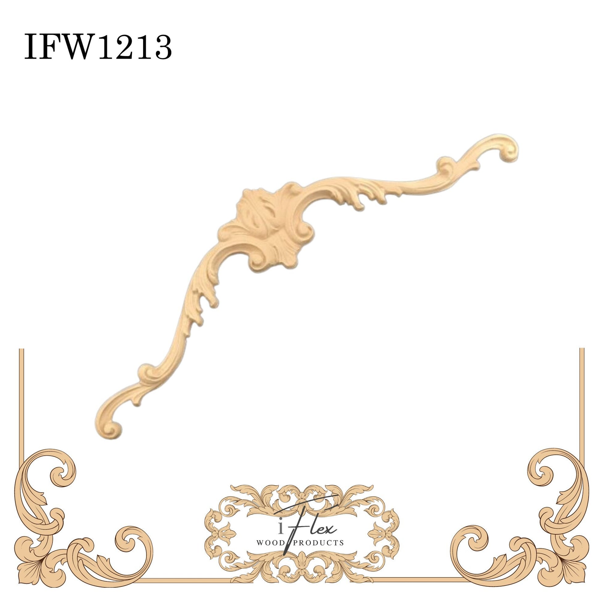 IFW 1213 iFlex Wood Products, bendable mouldings, flexible, wooden appliques, pediment
