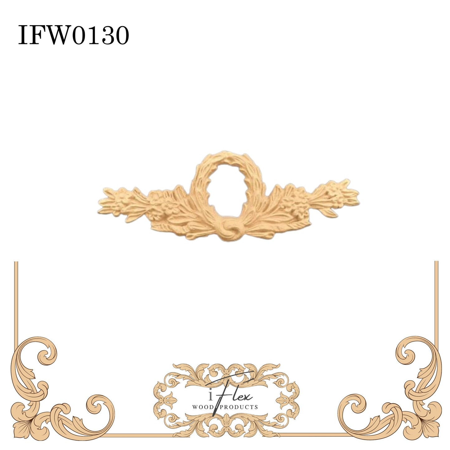 IFW 0130  iFlex Wood Products Flower Garland bendable mouldings, flexible, wooden appliques