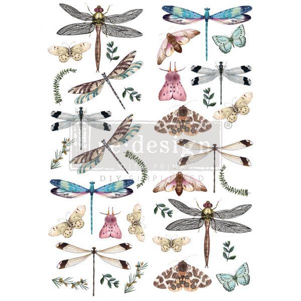 Riverbed Dragonflies Transfer - Total Sheet Size: 24″ X 35″