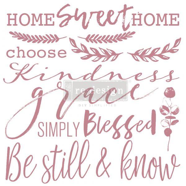 Re-Design with Prima Decor Clear-Cling Stamp - Inspired Words - 12x12